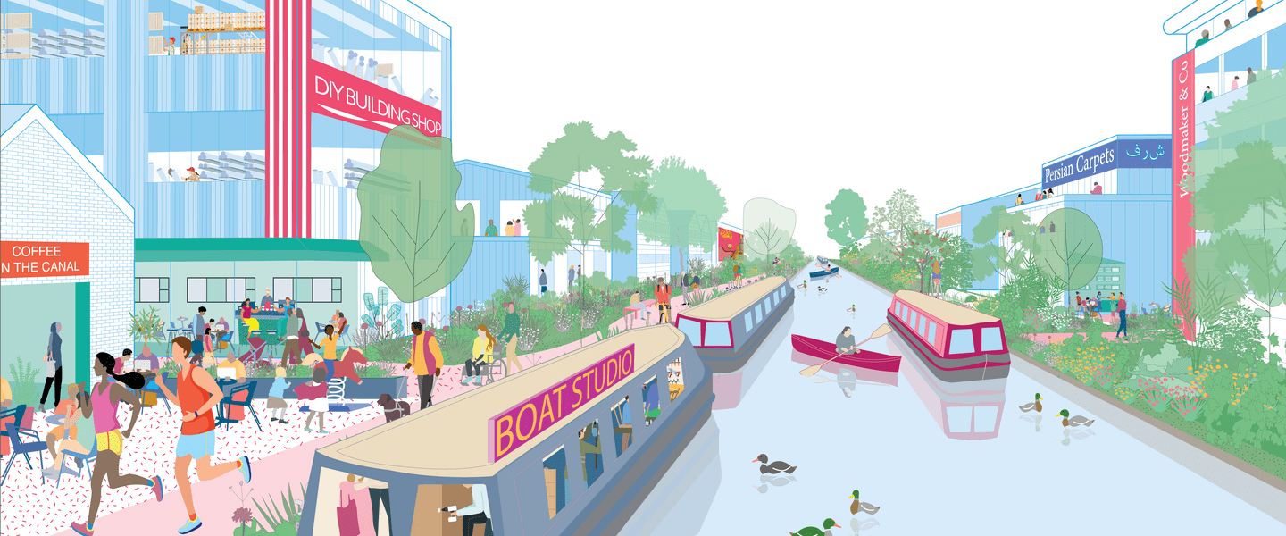 A visualisation of the Grand Union Canal