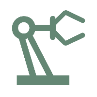 Green icon showing a mechanical arm